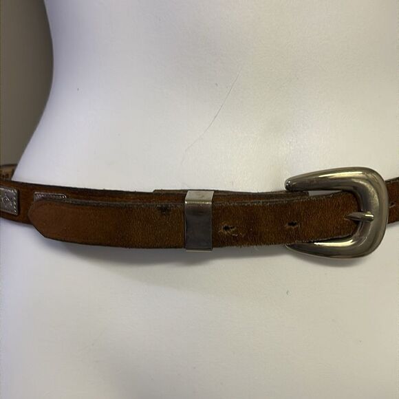 Brazos Joe Belt Co. Nocana, Texas, USA Thin Concho Belt Silver-Tone Hardware 30 main image 9